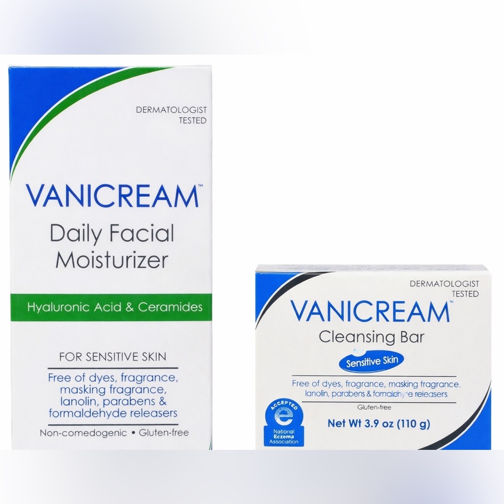 NIB Vanicream Daily Facial Moisturizer & Cleansing Bar Set
